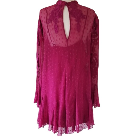 Free People Coquette Bell Sleeve Mini Dress Size S - Picture 6 of 14
